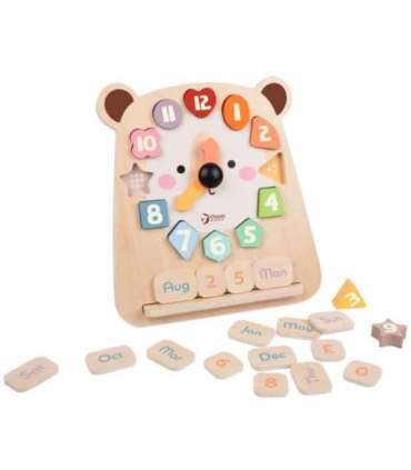 CLASSIC WORLD Zegar Miś Montessori Edukacyjny 3w1 Nauka Czasu Liczenia i Daty