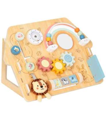 TOOKY TOY Duża Drewniana Tablica Manipulacyjna Domek - Centrum Aktywności