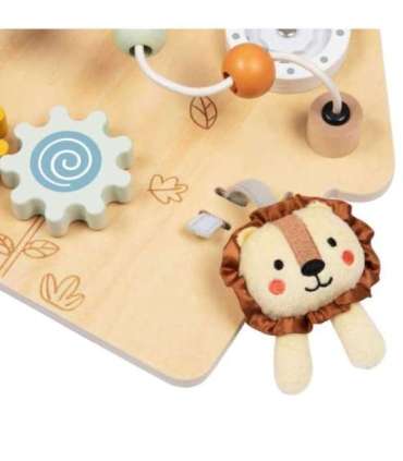 TOOKY TOY Duża Drewniana Tablica Manipulacyjna Domek - Centrum Aktywności