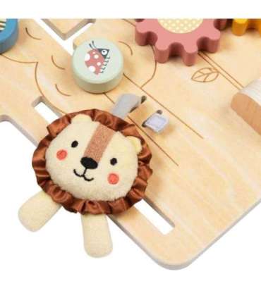 TOOKY TOY Duża Drewniana Tablica Manipulacyjna Domek - Centrum Aktywności