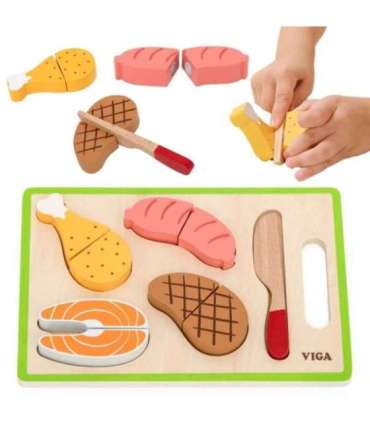 VIGA Zestaw do Krojenia Mięsa – Realistyczna Zabawa w Kuchnię