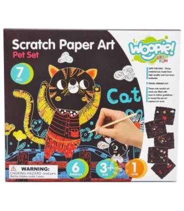 WOOPIE ART&FUN Zestaw Kreatywny Wydrapywanki dla Dzieci 7 el.