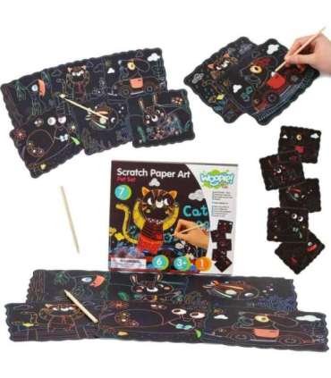 WOOPIE ART&FUN Zestaw Kreatywny Wydrapywanki dla Dzieci 7 el.