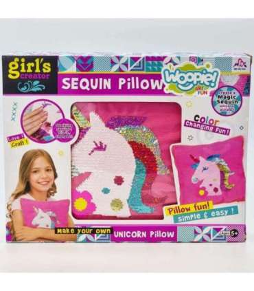 WOOPIE ART&FUN Zestaw Kreatywny Poduszka do Ozdobienia Jednorożec