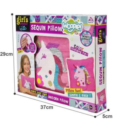 WOOPIE ART&FUN Zestaw Kreatywny Poduszka do Ozdobienia Jednorożec