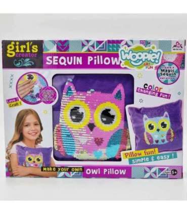 WOOPIE ART&FUN Zestaw Kreatywny Poduszka do Ozdobienia Sówka