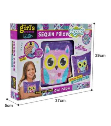 WOOPIE ART&FUN Zestaw Kreatywny Poduszka do Ozdobienia Sówka