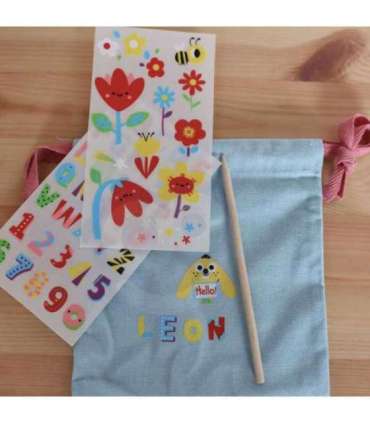 WOOPIE ART&FUN Zestaw Kreatywny Zrób Torebkę Dekorowanie Woreczka Imię Dziecka DIY