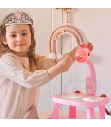 WOOPIE Tablica do Rysowania Projektor Różowa Żyrafa + Flamastry