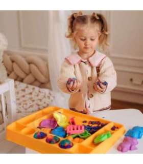 WOOPIE Piasek Kinetyczny 1,2 kg Zestaw XL ZOO Stolik z Foremkami