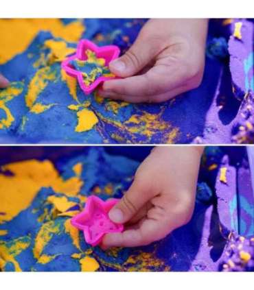 WOOPIE Piasek Kinetyczny 0,6 kg Zestaw Jednorożec Stolik z Foremkami