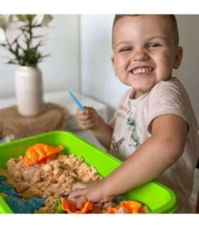 WOOPIE Piasek Kinetyczny 1,5 kg Zestaw XXL ZOO Safari Stolik z Foremkami