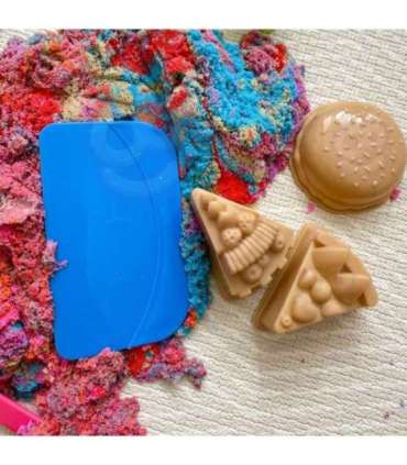 WOOPIE Piasek Kinetyczny 6 Kolorów 1,2 kg Zestaw Restauracja Stolik z Foremkami