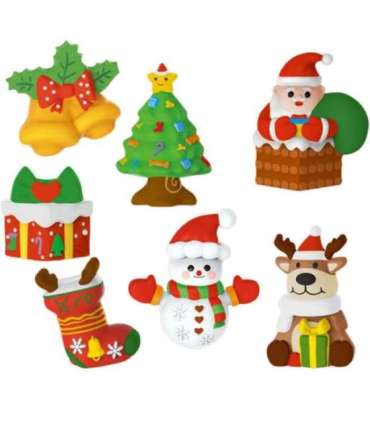 WOOPIE Zestaw Kreatywny z Farbami DIY Zrób Odlewy Gipsowe Figurki i Pomaluj - Zestaw Świąteczny