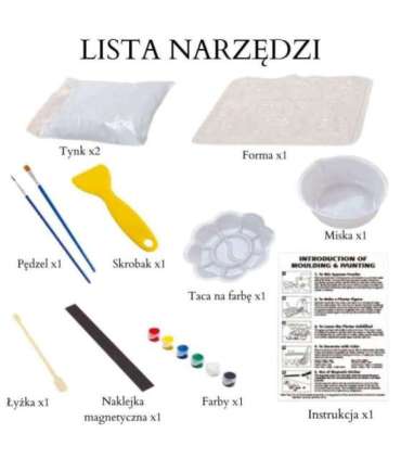 WOOPIE Zestaw Kreatywny z Farbami DIY Zrób Odlewy Gipsowe Figurki i Pomaluj - Zestaw Świąteczny