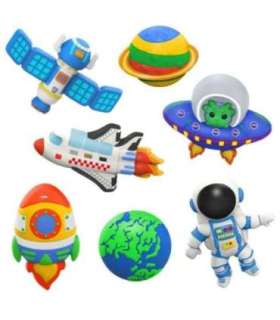 WOOPIE Zestaw Kreatywny z Farbami DIY Zrób Odlewy Gipsowe Figurki i Pomaluj - Zestaw Kosmiczny