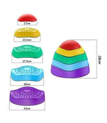 WOOPIE Ścieżka Sensoryczna Kamienie Balansujące dla Dzieci Trening Równowagi 5 szt.