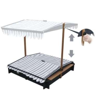 AXI Drewniana Piaskownica z Daszkiem Zamykana z Ławkami