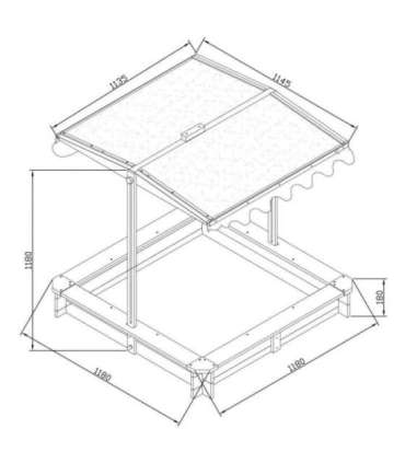 AXI Drewniana Piaskownica z Daszkiem Zamykana z Ławkami