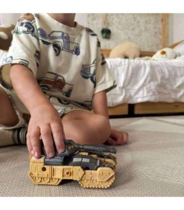 WOOPIE Zestaw 3w1 Robot Transformujący Czołg i Wyrzutnia na Strzałki Brązowy