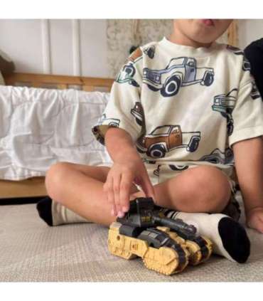 WOOPIE Zestaw 3w1 Robot Transformujący Czołg i Wyrzutnia na Strzałki Brązowy