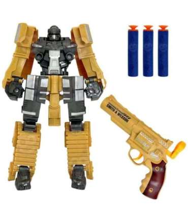 WOOPIE Zestaw 3w1 Robot Transformujący Czołg i Wyrzutnia na Strzałki Brązowy