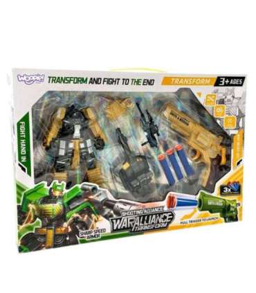 WOOPIE Zestaw 3w1 Robot Transformujący Czołg i Wyrzutnia na Strzałki Brązowy