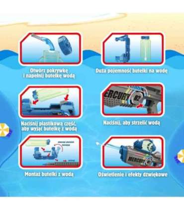 WOOPIE Pistolet na Wodę Elektryczny Automatyczny Merkury