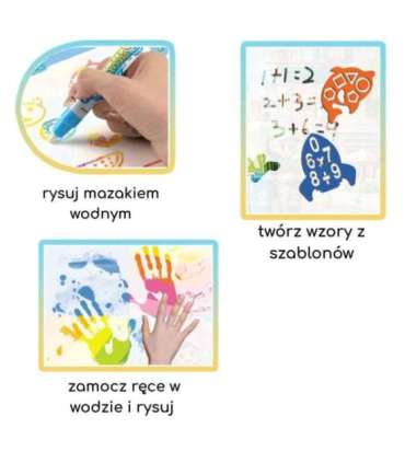 WOOPIE Mata Wodna do Malowania dla Dzieci z Dinozaurami + Akcesoria