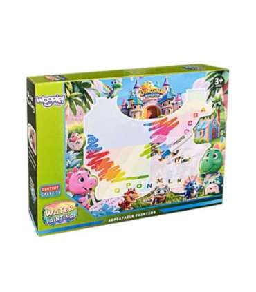 WOOPIE Mata Wodna do Malowania dla Dzieci z Dinozaurami + Akcesoria