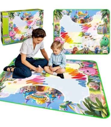 WOOPIE Mata Wodna do Malowania dla Dzieci z Dinozaurami + Akcesoria