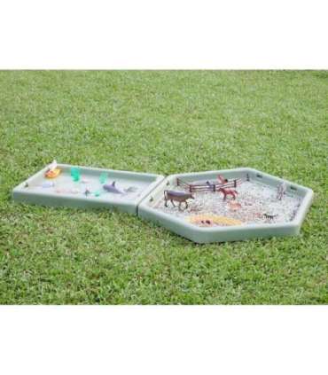 MASTERKIDZ Sześciokątny Stolik Do Zabawy Piaskiem i Wodą Regulowany