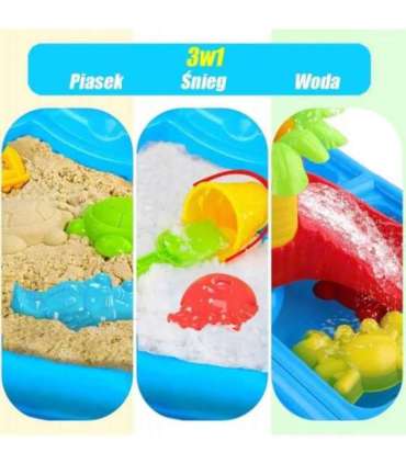 WOOPIE Stolik Wodny 2w1 Piaskownica z Krzesełkiem XL Aquapark 4-Baseny 13 akc.