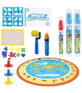 WOOPIE Magiczna Mata Wodna do Malowania Okrągła ZOO 23 el.