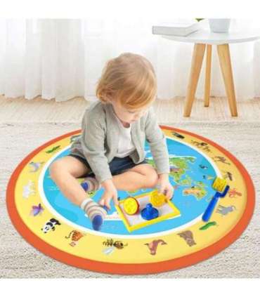 WOOPIE Magiczna Mata Wodna do Malowania Okrągła ZOO 23 el.