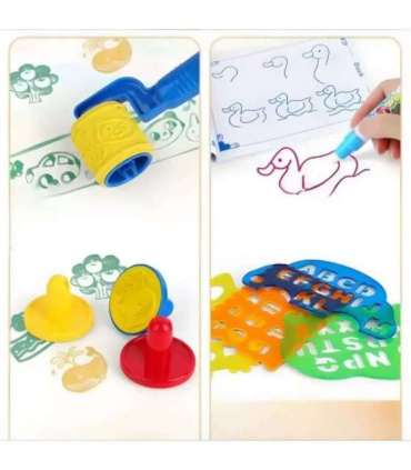 WOOPIE Magiczna Mata Wodna do Malowania Okrągła ZOO 23 el.