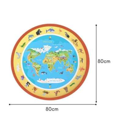 WOOPIE Magiczna Mata Wodna do Malowania Okrągła ZOO 23 el.
