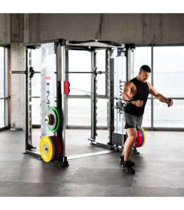 TRYTON TRAINING GATE WITH SMITH MACHINE 3D - DUAL PULLEY AND WEIGHT STACK COMMERCIAL HMS