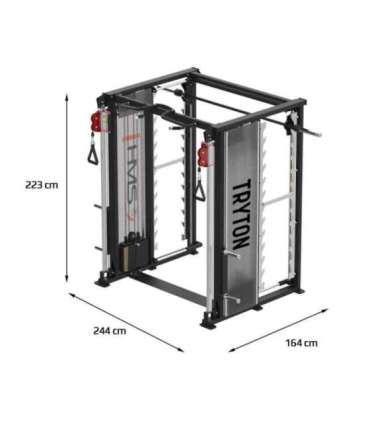 TRYTON TRAINING GATE WITH SMITH MACHINE 3D - DUAL PULLEY AND WEIGHT STACK COMMERCIAL HMS