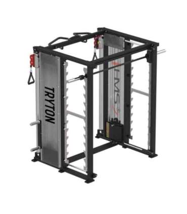 TRYTON TRAINING GATE WITH SMITH MACHINE 3D - DUAL PULLEY AND WEIGHT STACK COMMERCIAL HMS