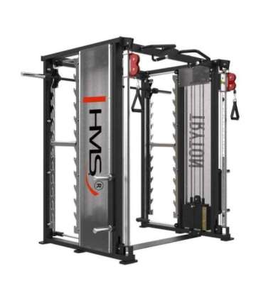 TRYTON TRAINING GATE WITH SMITH MACHINE 3D - DUAL PULLEY AND WEIGHT STACK COMMERCIAL HMS
