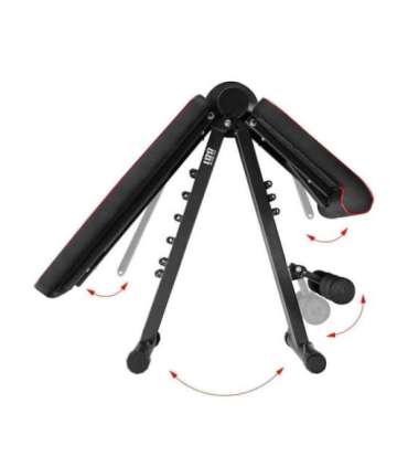 L1217 FOLDABLE ADJUSTABLE EXERCISE BENCH WITH ROPES HMS