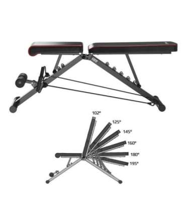 L1217 FOLDABLE ADJUSTABLE EXERCISE BENCH WITH ROPES HMS