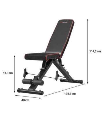 L1217 FOLDABLE ADJUSTABLE EXERCISE BENCH WITH ROPES HMS