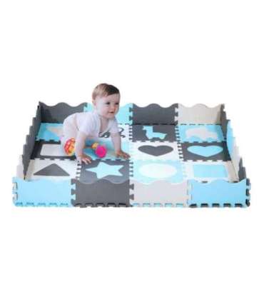 MD03 KID'S PLAYPEN PUZZLE MAT MINT 36 ELEMENTS 140x140CM NILS FUN