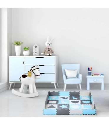 MD03 KID'S PLAYPEN PUZZLE MAT MINT 36 ELEMENTS 140x140CM NILS FUN