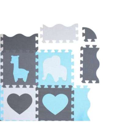 MD03 KID'S PLAYPEN PUZZLE MAT MINT 36 ELEMENTS 140x140CM NILS FUN