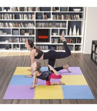 MP10 MULTIPACK YELL-BLUE-PURP PUZZLE PROTECTIVE MAT 60x60x1.0 CM (9 PCS. SET) ONE FITNESS