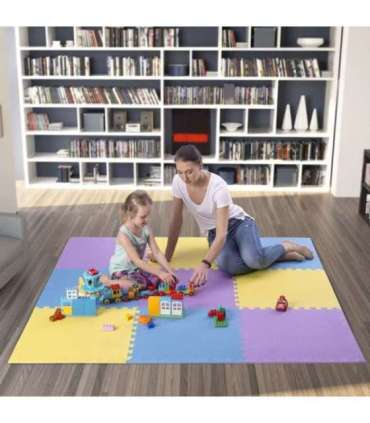 MP10 MULTIPACK YELL-BLUE-PURP PUZZLE PROTECTIVE MAT 60x60x1.0 CM (9 PCS. SET) ONE FITNESS