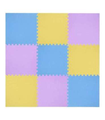 MP10 MULTIPACK YELL-BLUE-PURP PUZZLE PROTECTIVE MAT 60x60x1.0 CM (9 PCS. SET) ONE FITNESS